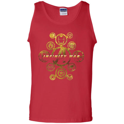 Infinity War Gold Hero Movie T-shirt Red
