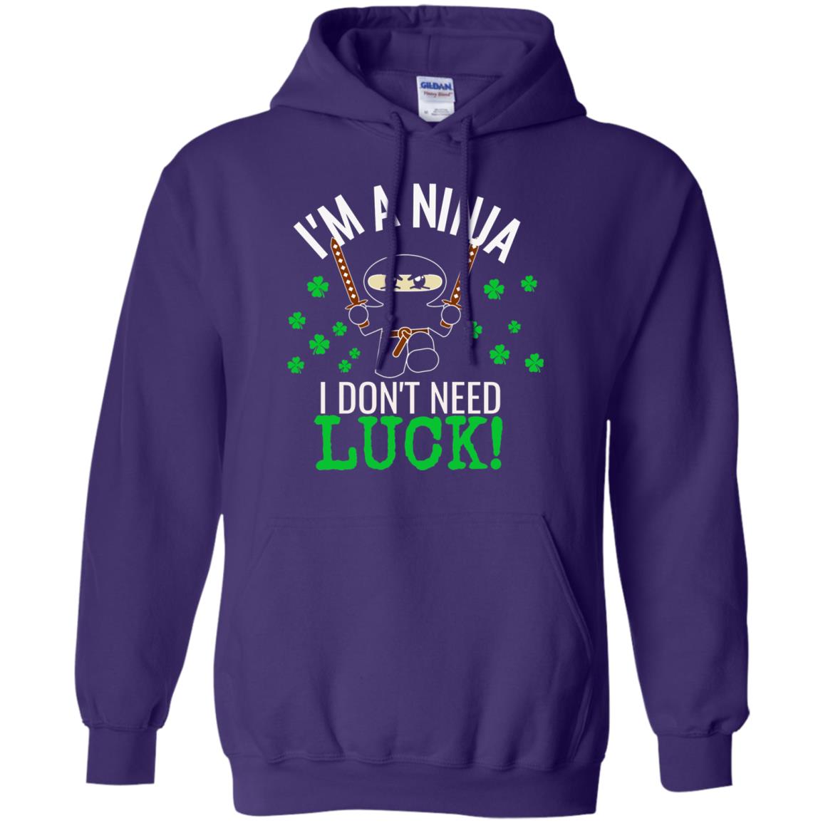 Ninja Luck Green St. Patrick_s Day T-shirt Purple