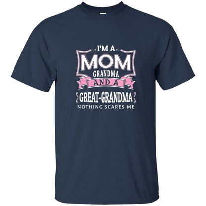 Nana T-shirt Nothing Scares Me I'm Mom Grandma Navy