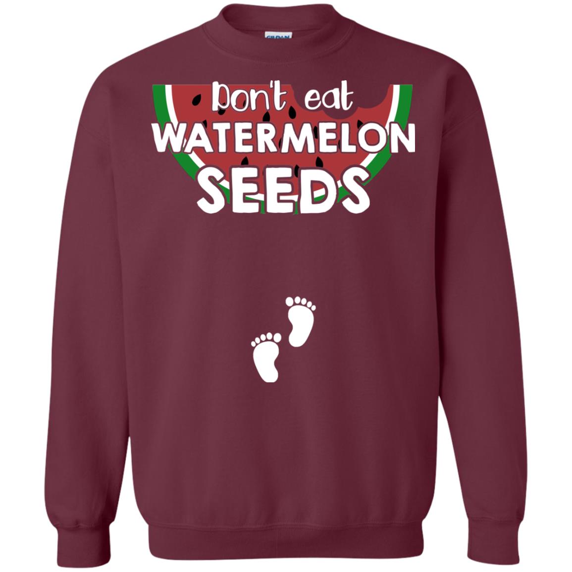 Don_t Eat Watermelon Seeds Pregnancy Announcement Shirt Maroon