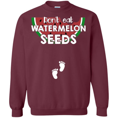 Don_t Eat Watermelon Seeds Pregnancy Announcement Shirt Maroon