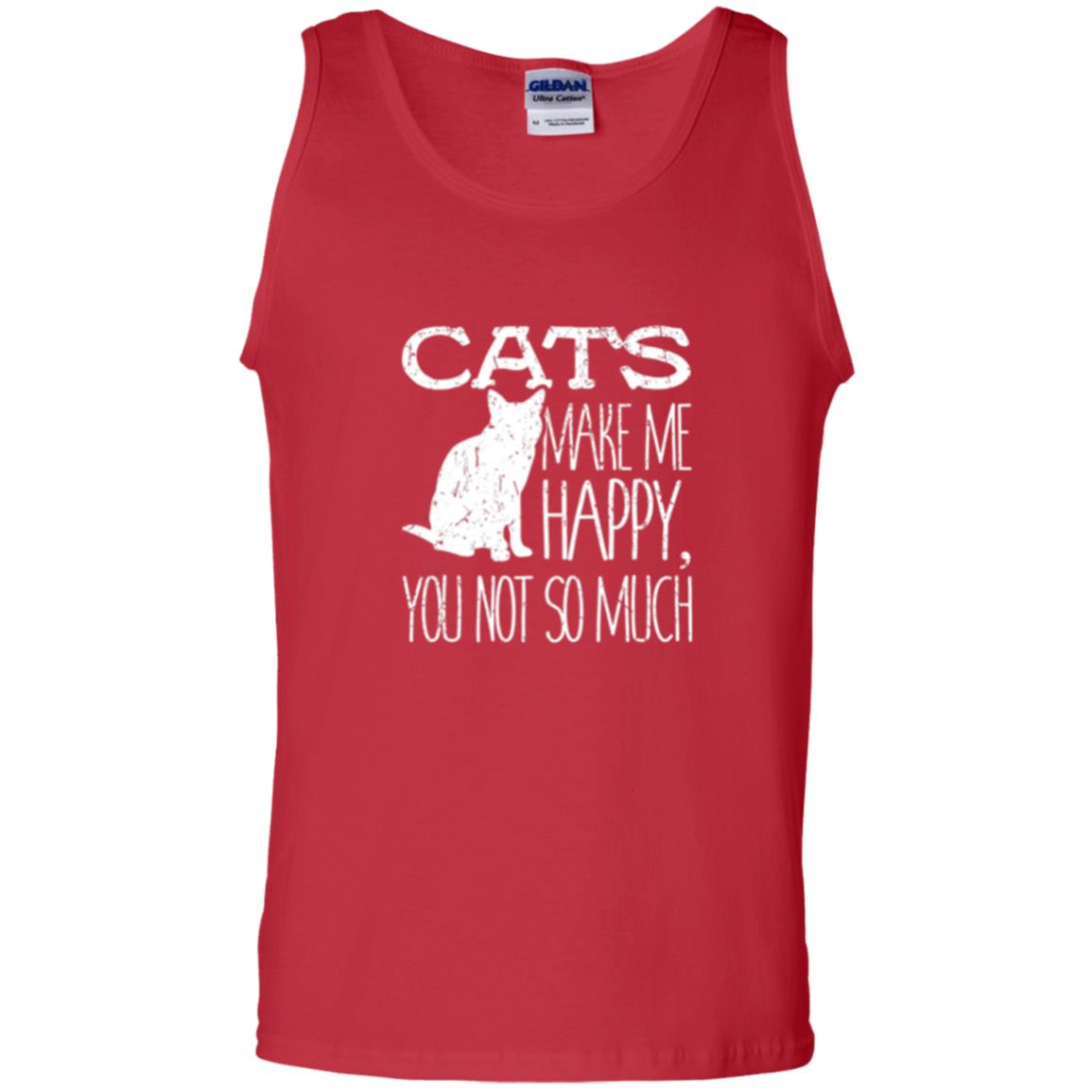 Cat Lover T-shirt Cats Make Me Happy You Not So Much Red