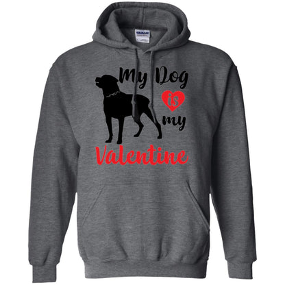 Dog Lover T-shirt My Dog Is My Valentine Dark Heather