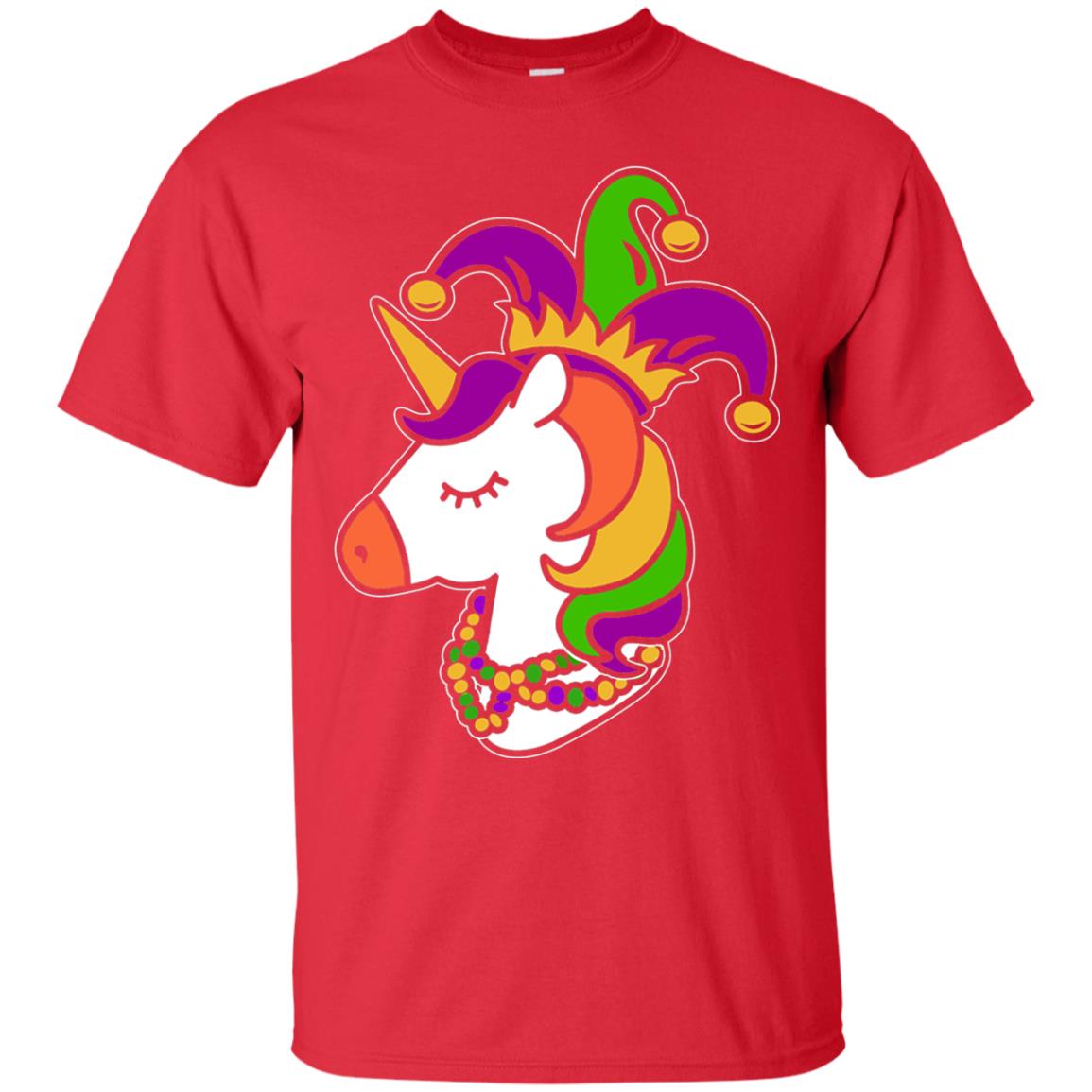 Unicorn Funny Mardi Gras T-shirt Red
