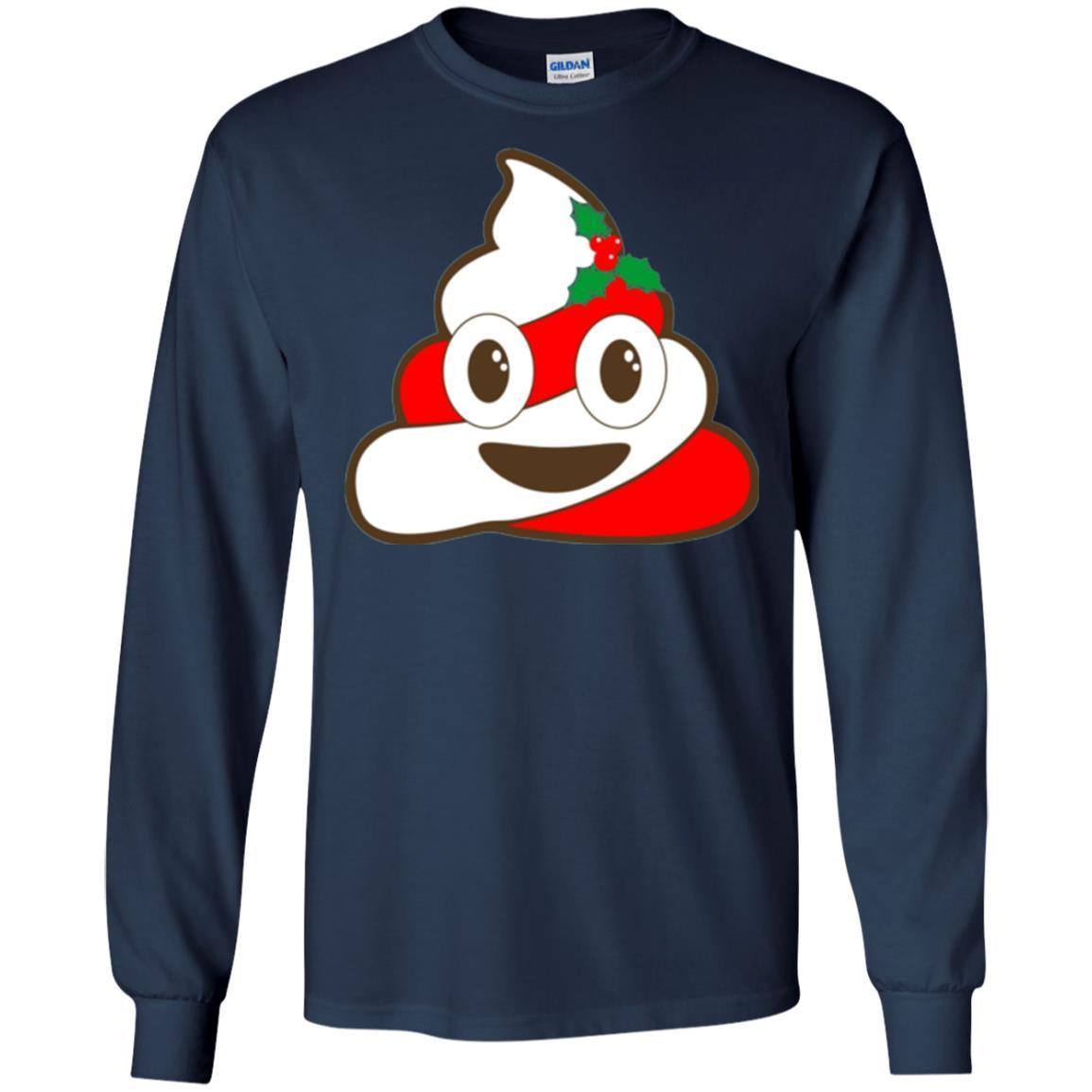 Funny Christmas T-shirt Poop Emojis Christmas Navy