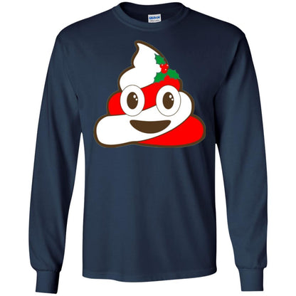 Funny Christmas T-shirt Poop Emojis Christmas Navy