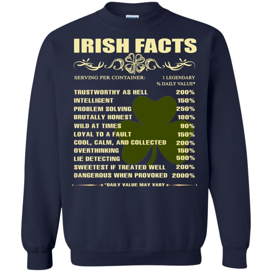 Irish Facts Intelligent Problem Solving Shirt Navy