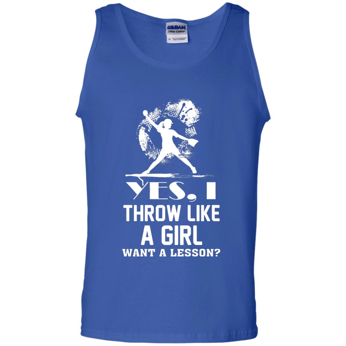 Yes, I Throw Like A Girl Want A Lesson Basebal T-shirt Royal