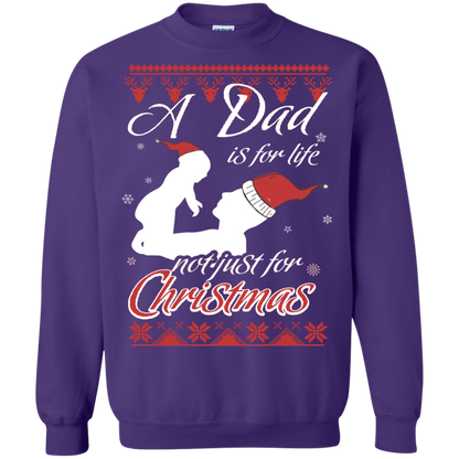 Family T-Shirt A Dad Is For Life Not Just For Christmas Purple