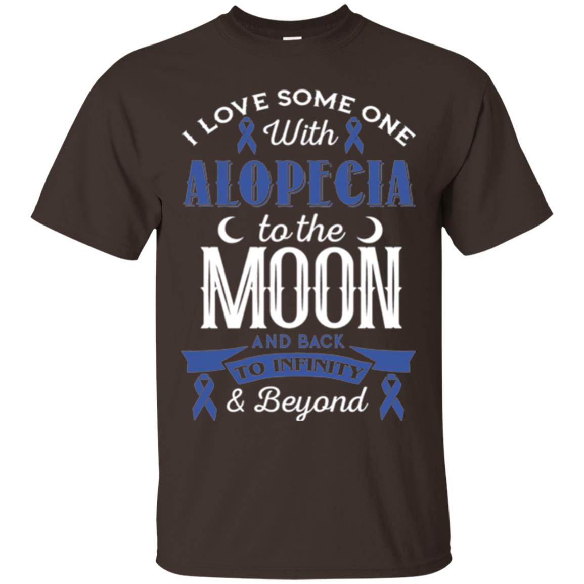 Alopecia Awareness T-shirt Love Someone With Alopecia To The Moon Dark Chocolate