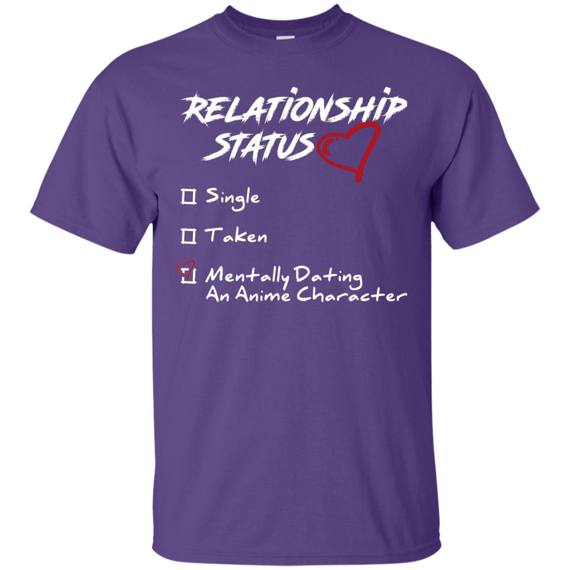 Relationship Status Mentally Dating An Anime Character Gift Shirt For Anime Lover Purple