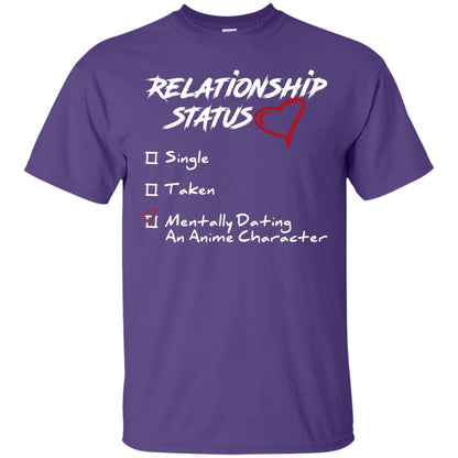 Relationship Status Mentally Dating An Anime Character Gift Shirt For Anime Lover Purple