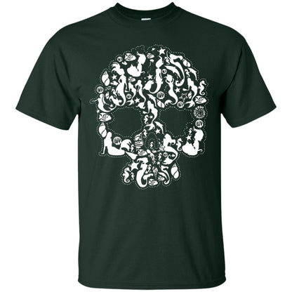 Mermaid Skull T-shirt Forest Green