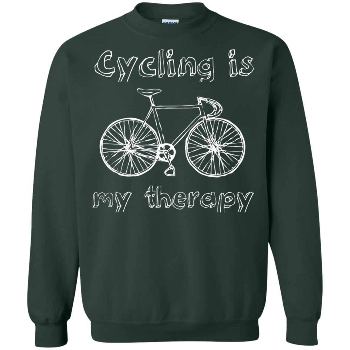 Cycling Is My Therapy Spin Class T-shirt Forest Green