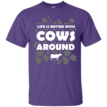Life Is Better With Cows Around Cows Lover Shirt Purple