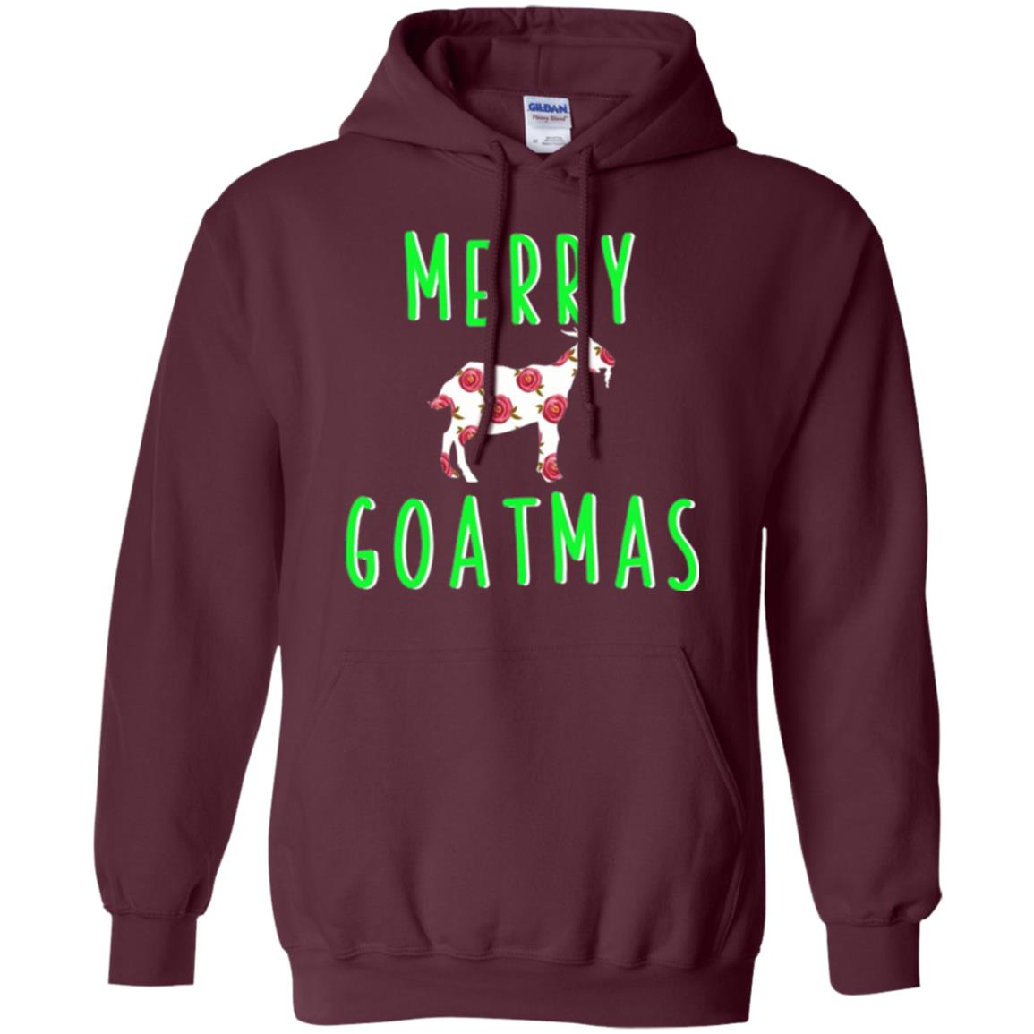 Goat Lovers T-shirt Merry Goatmas Maroon