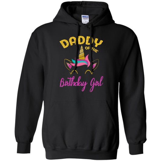 Daddy Mommy Of The Unicorn Birthday Girl T-shirt Black