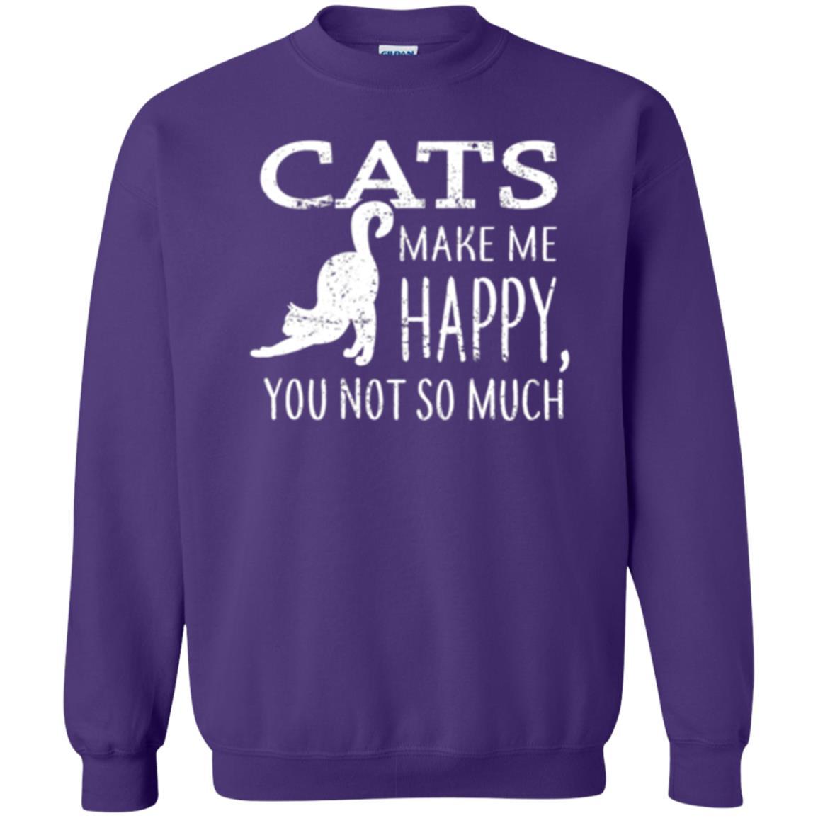 Cat Lover T-shirt Cats Make Me Happy You Not So Much Purple