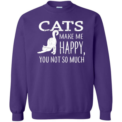 Cat Lover T-shirt Cats Make Me Happy You Not So Much Purple