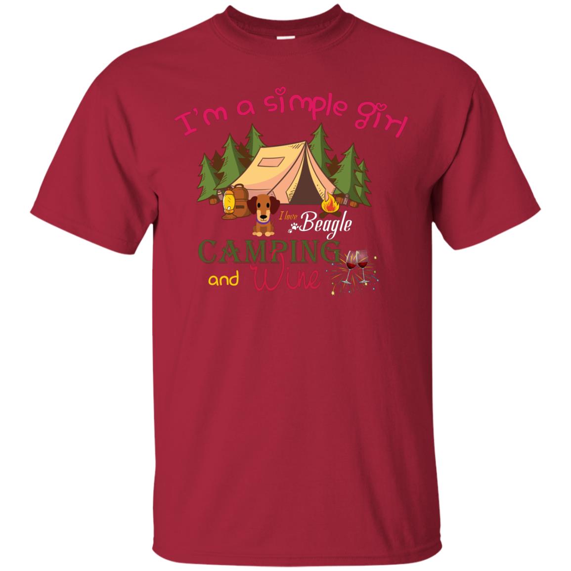 I’m A Simple Girl I Love Beagle Camping And Wine Shirt Cardinal