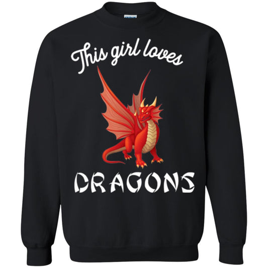 Dragon Lover T-shirt This Girl Loves Dragonst-shirt Black