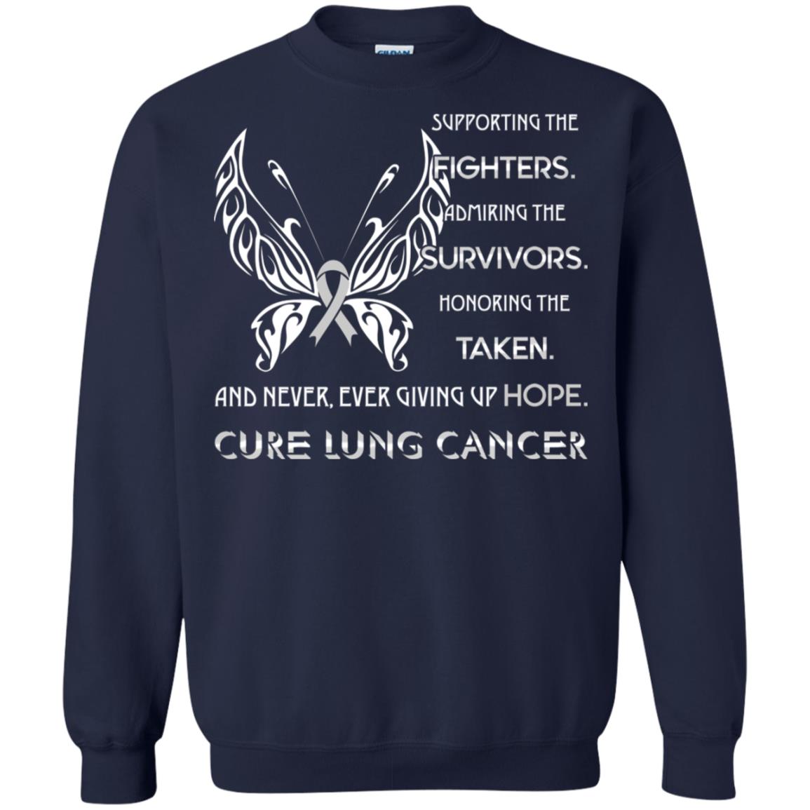 Supporting The Fighters Admiring The Survivors Honoring The Taken And Never Ever Giving Up Hope Cure Lung Cancer Navy