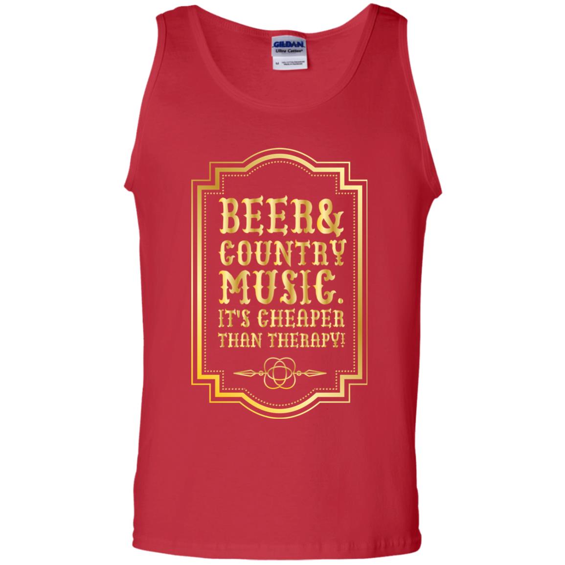 Beer Country Music Its Cheaper Than Therapy Beer Lover Shirt Red