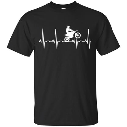 Dirt Bike Rider T-shirt Dirt Bike Heartbeat T-shirt Black