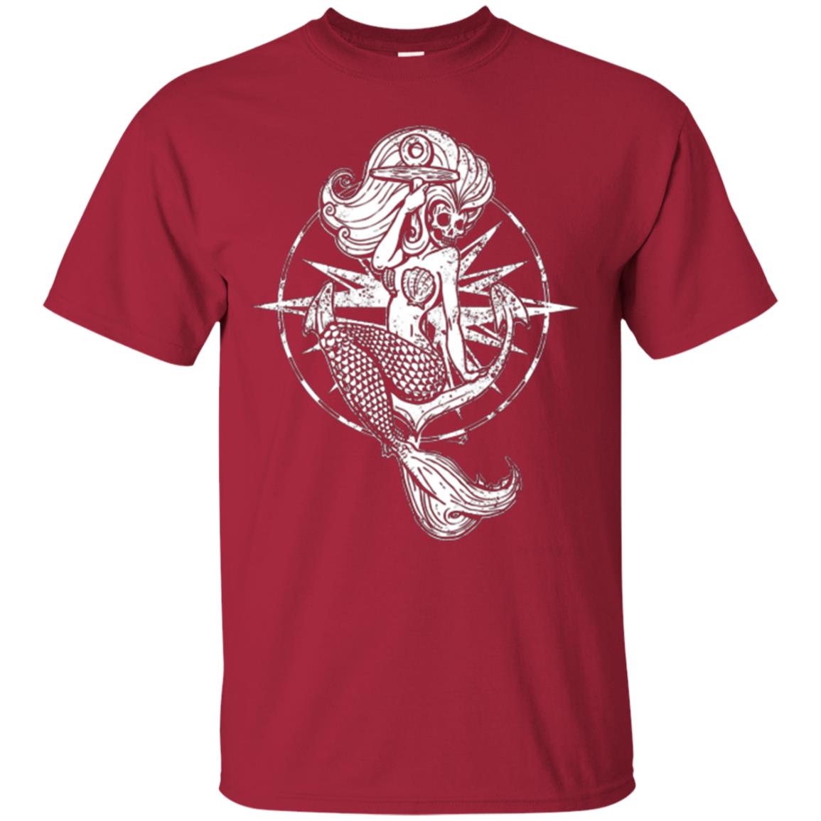 Mermaid Lover T-shirt Skull Mermaid Cardinal