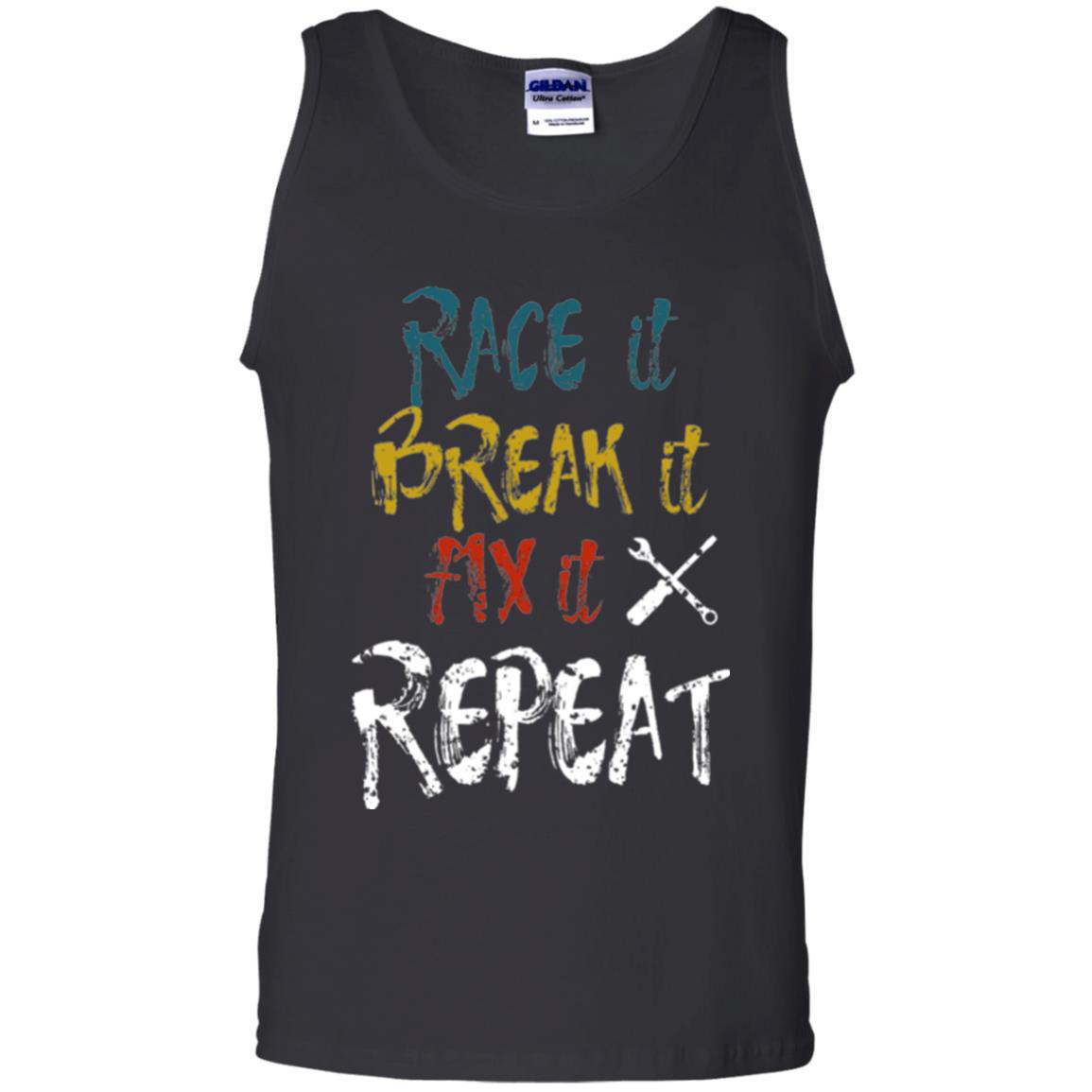 Mechanic T-shirt Race It Break It Fix It Repeat Black