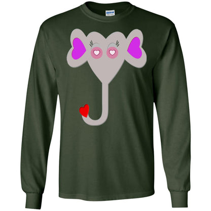 Pajama Plaid Elephant Heart Valentine Day T-shirt Forest Green