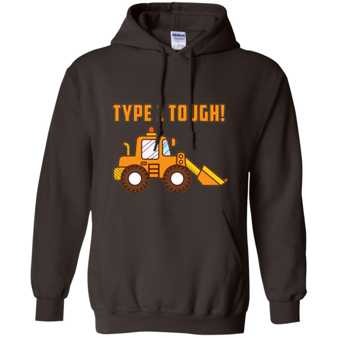 Type 1 Tough Bulldozer Diabetic Diabetes T-shirt Dark Chocolate