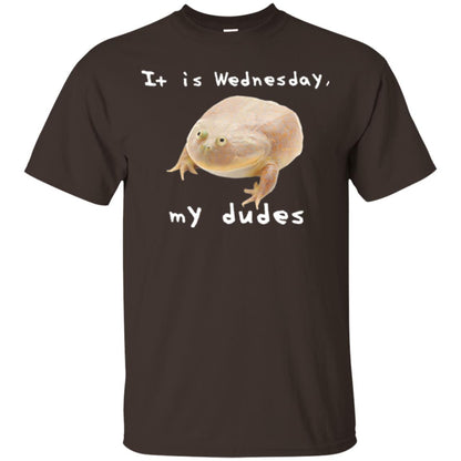 Funny Frog T-shirt It Is Wednesday My Dudes Dark Chocolate