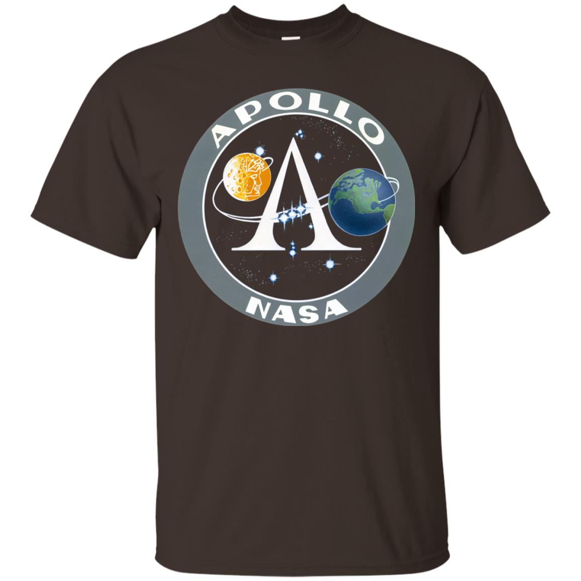 Apollo Program Moon Landing Patch Print Nasa Astronomy T-shirt Dark Chocolate