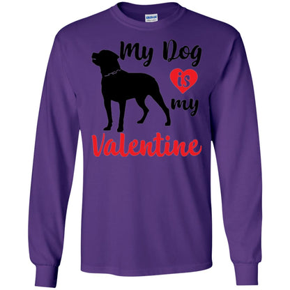 Dog Lover T-shirt My Dog Is My Valentine Purple