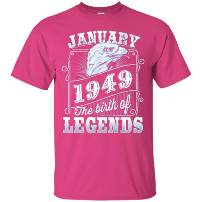 69th Birthday T-shirt January 1949 Birth Of Legend Heliconia