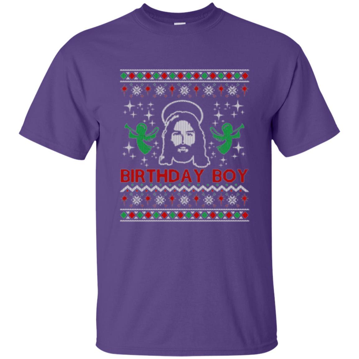 Christmas T-shirt Jesus Birthday Boy Ugly Christmas Sweater Purple