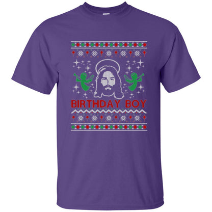 Christmas T-shirt Jesus Birthday Boy Ugly Christmas Sweater Purple