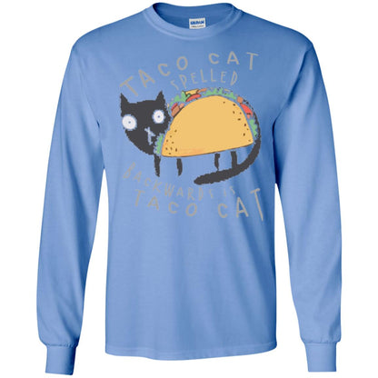 Cat Lovers T-shirt Taco Cat Spelled Backward Is Taco Cat Carolina Blue