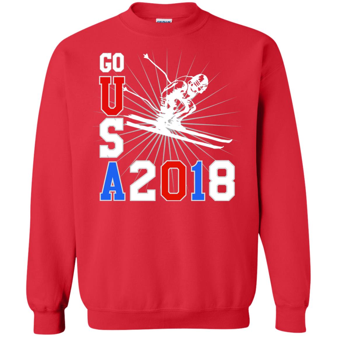 Alpine Skiing T-shirt Go Usa 2108 Cool Red