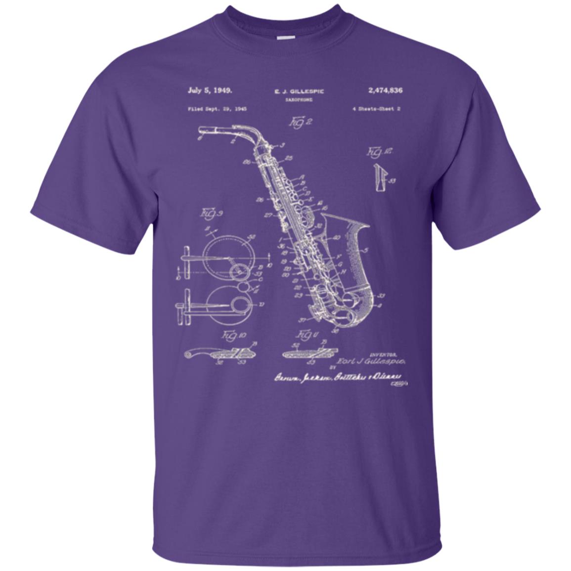 Saxophone Patent Graphic T-shirt Purple