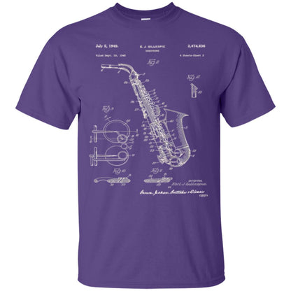 Saxophone Patent Graphic T-shirt Purple