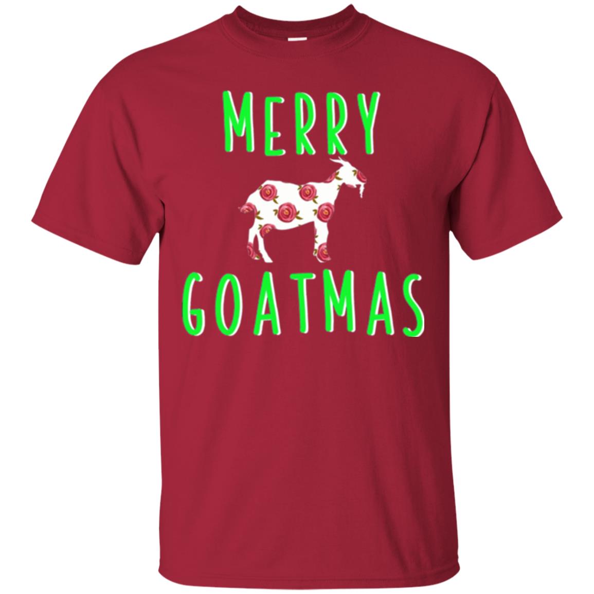 Goat Lovers T-shirt Merry Goatmas Cardinal