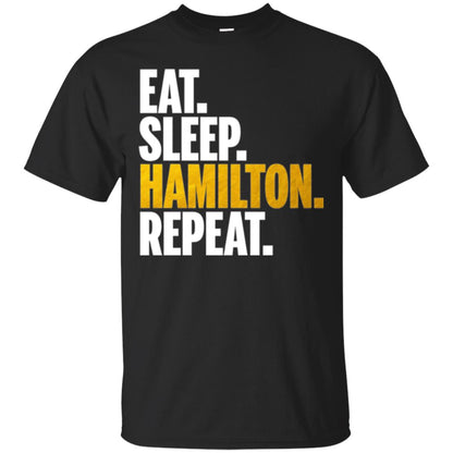 Hamilton T-shirt Eat Sleep Hamilton Repeat Black