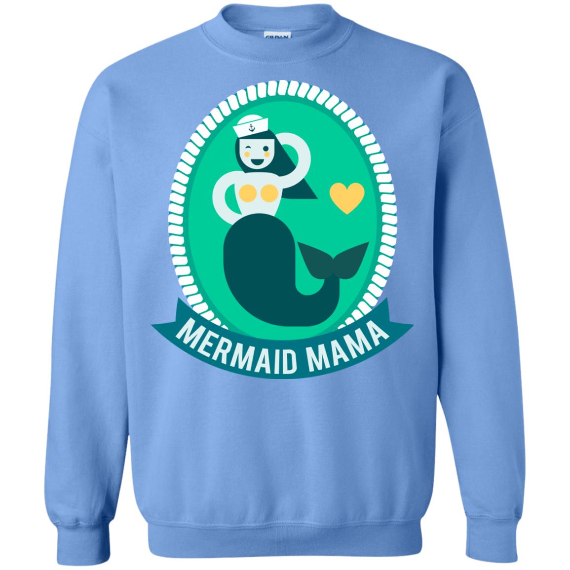Mermaid Mama Cool Shirt For Grandma Love Mermaid Carolina Blue