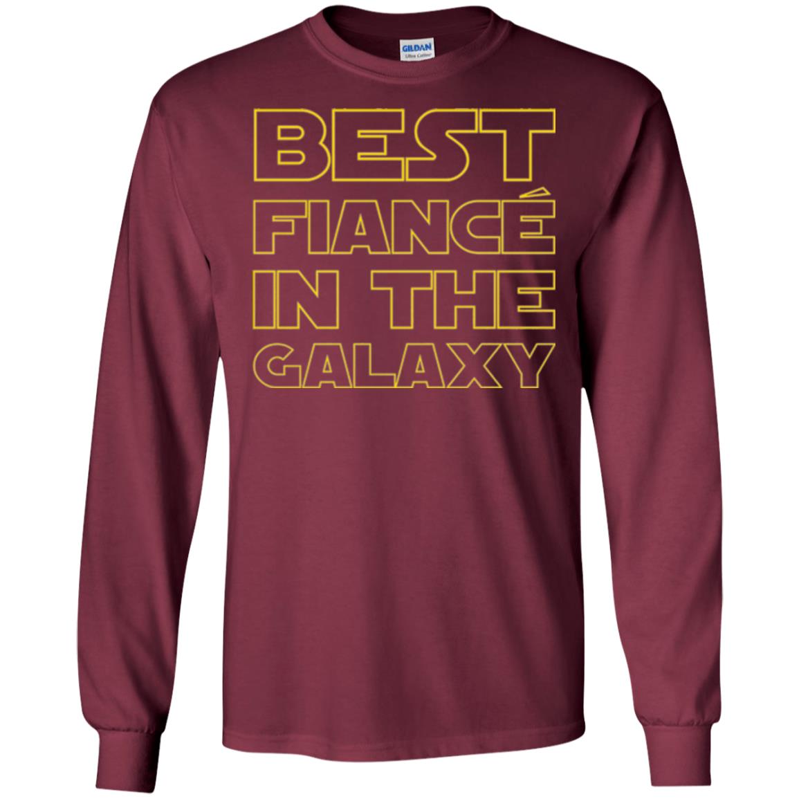 Engaged Married Wedding T-shirt Best Fiance In The Galaxy Maroon