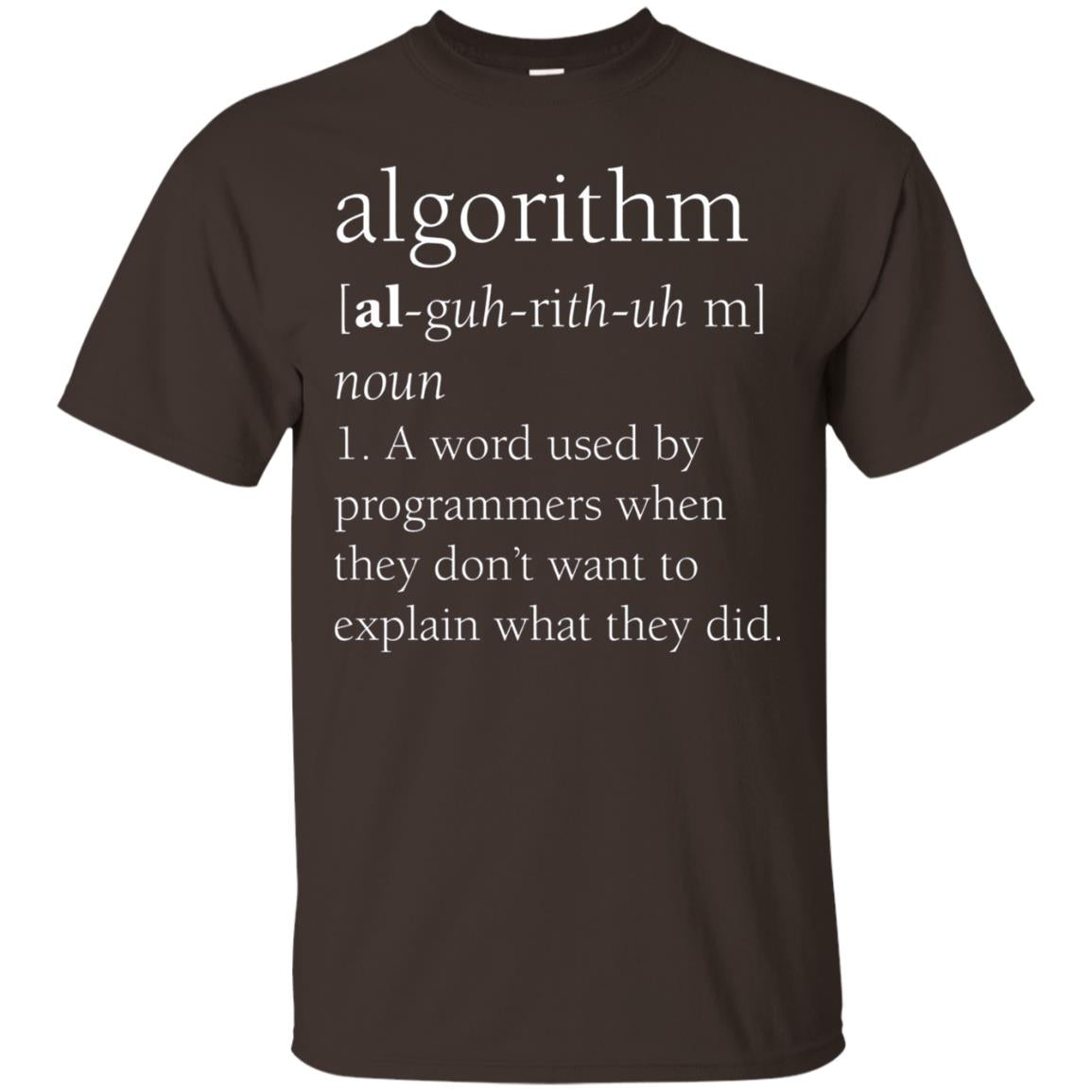 Funny Computer Programmer T-shirt Algorithm Definition Gift Dark Chocolate