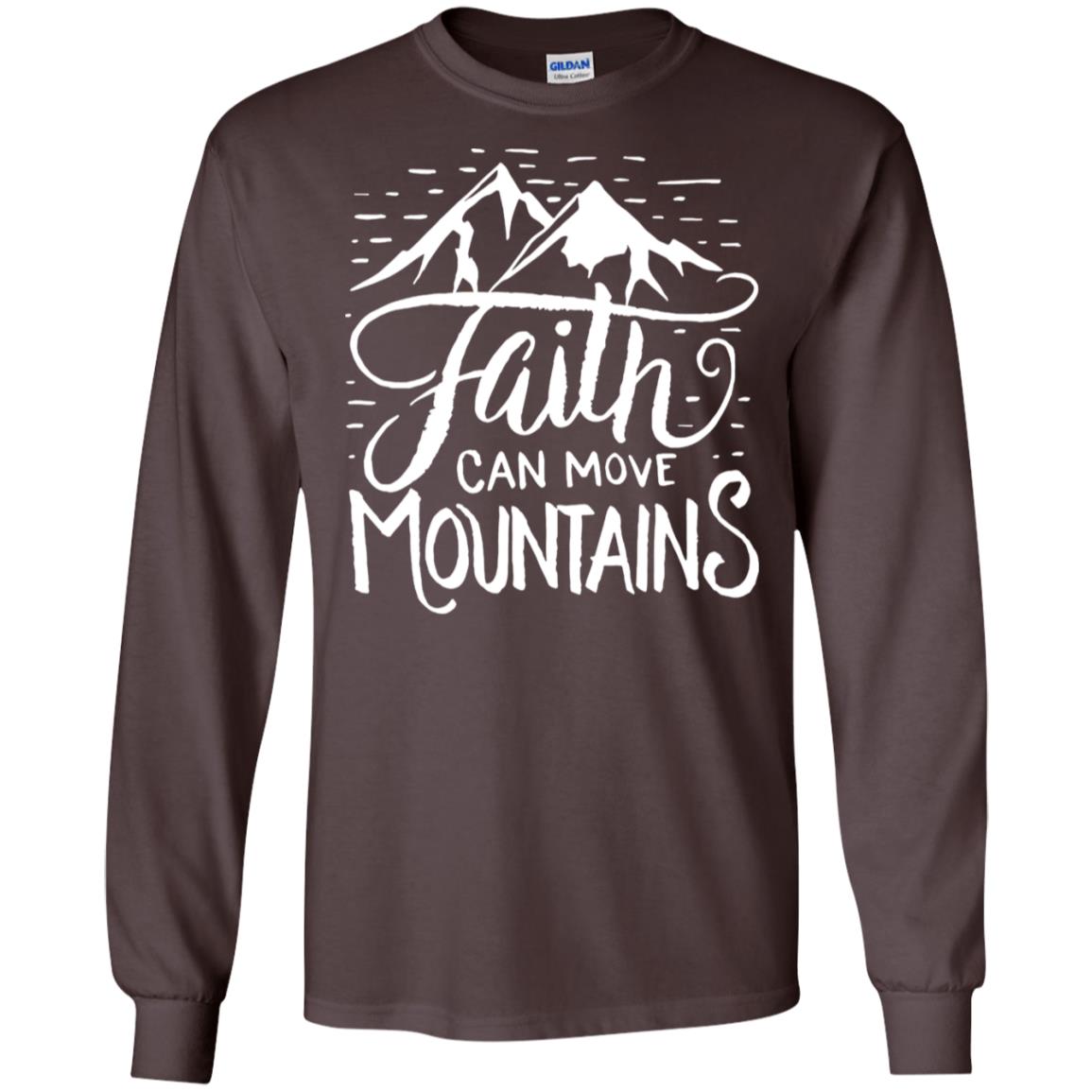 Faith Can Move Mountains Christian Gift Shirt Dark Chocolate