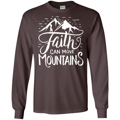 Faith Can Move Mountains Christian Gift Shirt Dark Chocolate