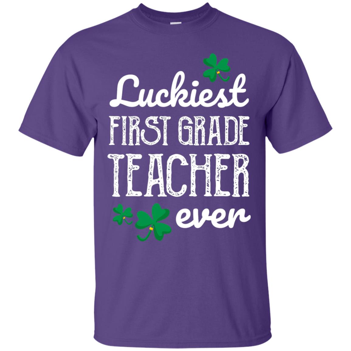 Luckiest First Grade Teacher Ever St. Patricks Day T-shirt Purple